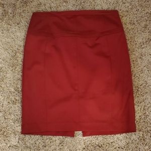 Red Pencil skirt with slit